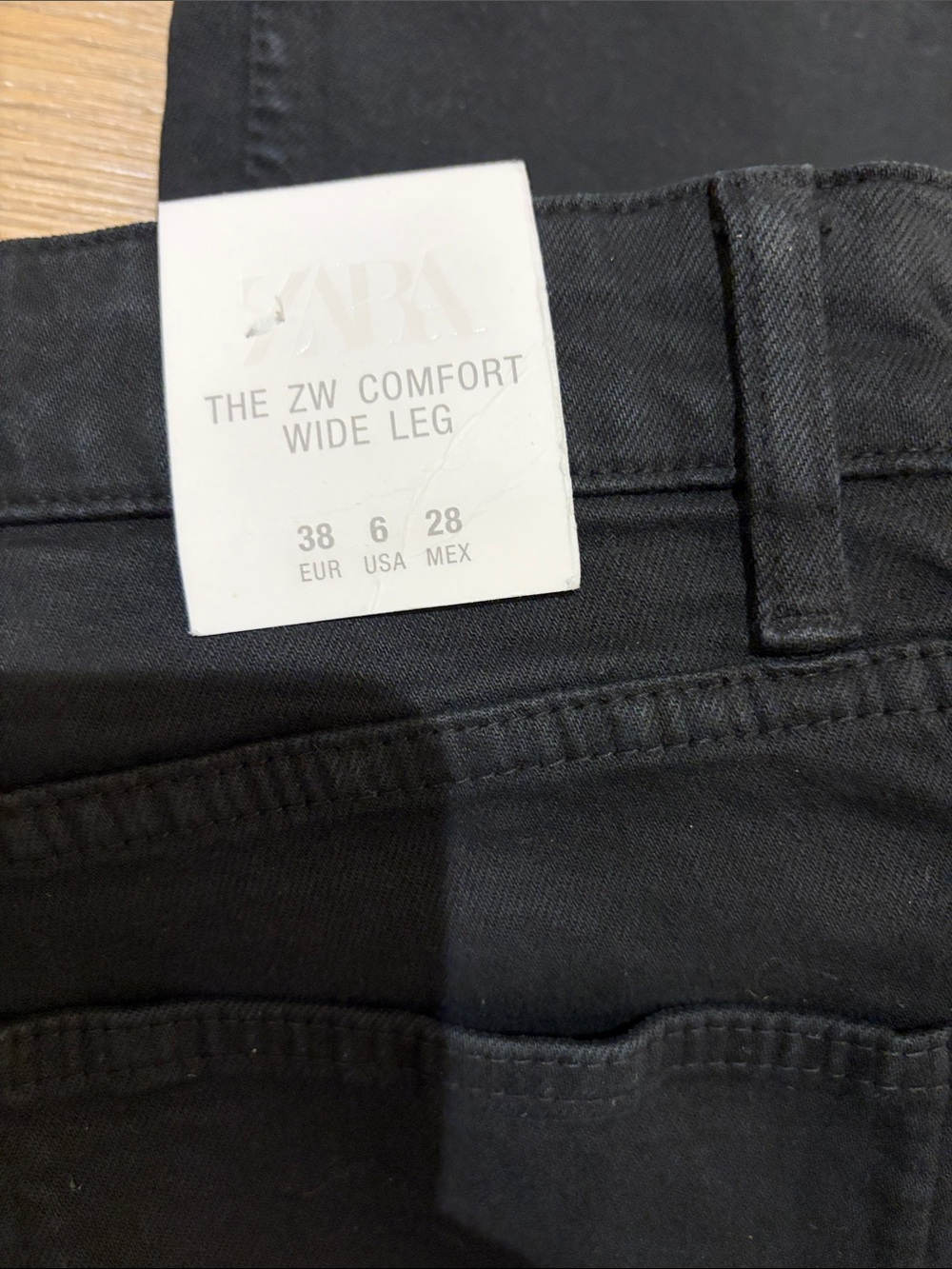 NWT Zara Women’s High-Waist Wide-Leg Jeans - Black - Picture 4 of 6